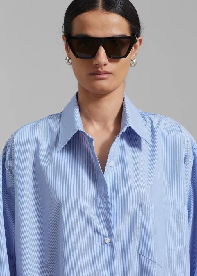 Women Avery Shirt Dress 8211 Blue Stripe The Frankie Shop Dresses