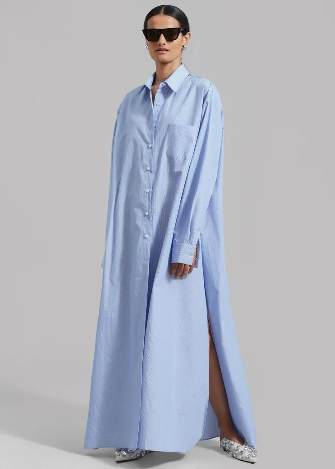 Women Avery Shirt Dress 8211 Blue Stripe The Frankie Shop Dresses