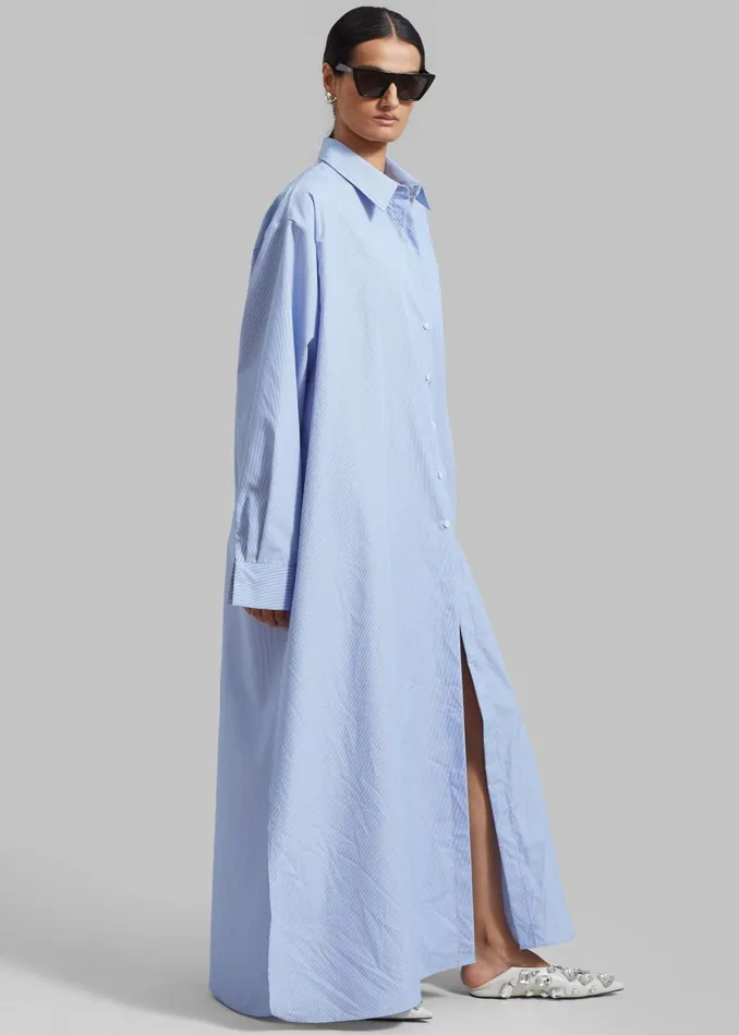 Women Avery Shirt Dress 8211 Blue Stripe The Frankie Shop Dresses
