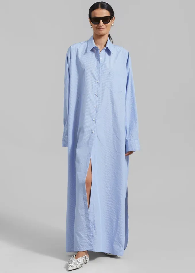 Women Avery Shirt Dress 8211 Blue Stripe The Frankie Shop Dresses