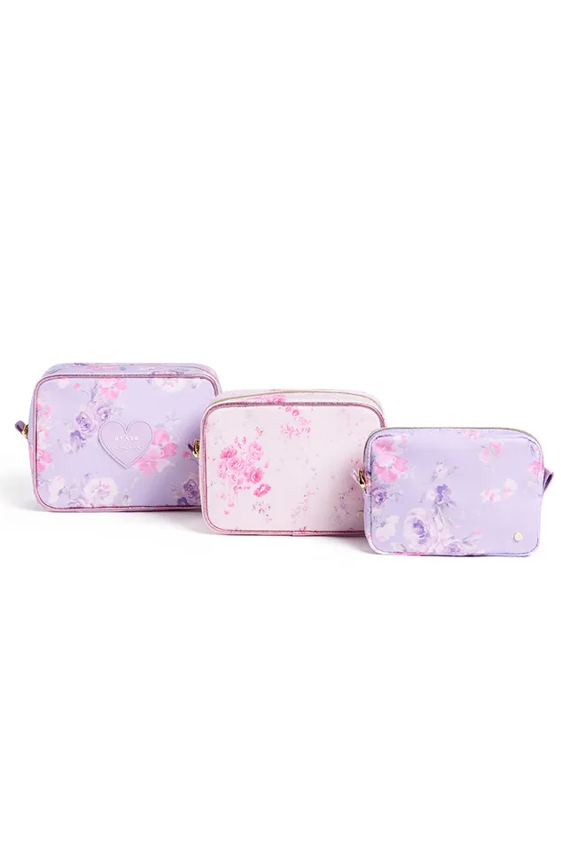 Women Bags and Travel LoveShackFancy State Travel Pouch Set Happy Thoughts