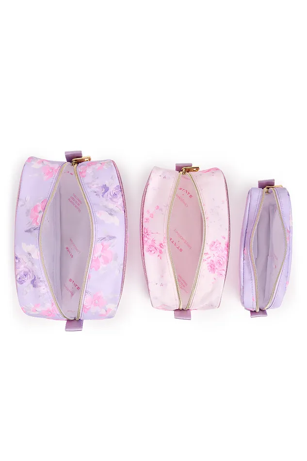 Women Bags and Travel LoveShackFancy State Travel Pouch Set Happy Thoughts