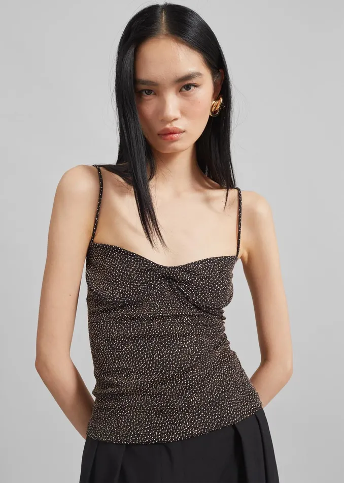Women Beaufille Ariel Tank Top 8211 BlackGold The Frankie Shop Tops
