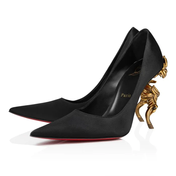 Women Belle Pump 100 Mm Pumps 8211 Crepe Satin 8211 Black Christian Louboutin Pumps