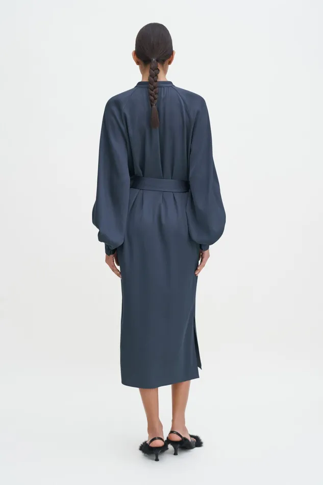 Women Belted Long Sleeve Dress Dawn Blue Filippa K Dresses