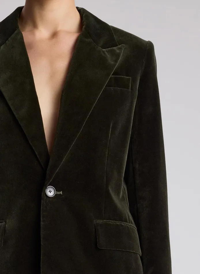 Women Ben Velvet Tailored Jacket Mossy ALC Suits