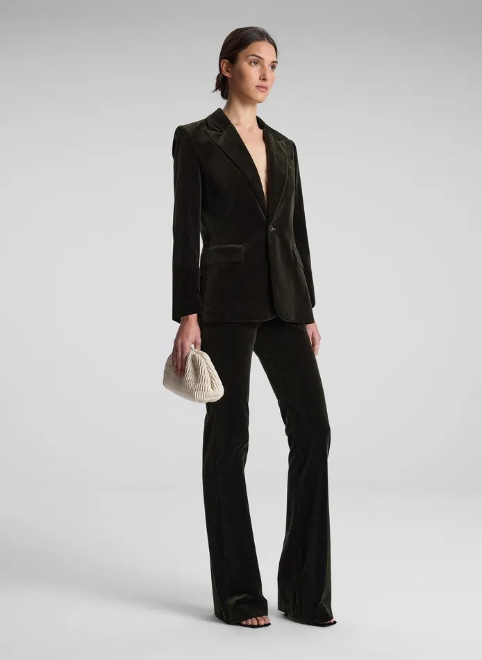 Women Ben Velvet Tailored Jacket Mossy ALC Suits