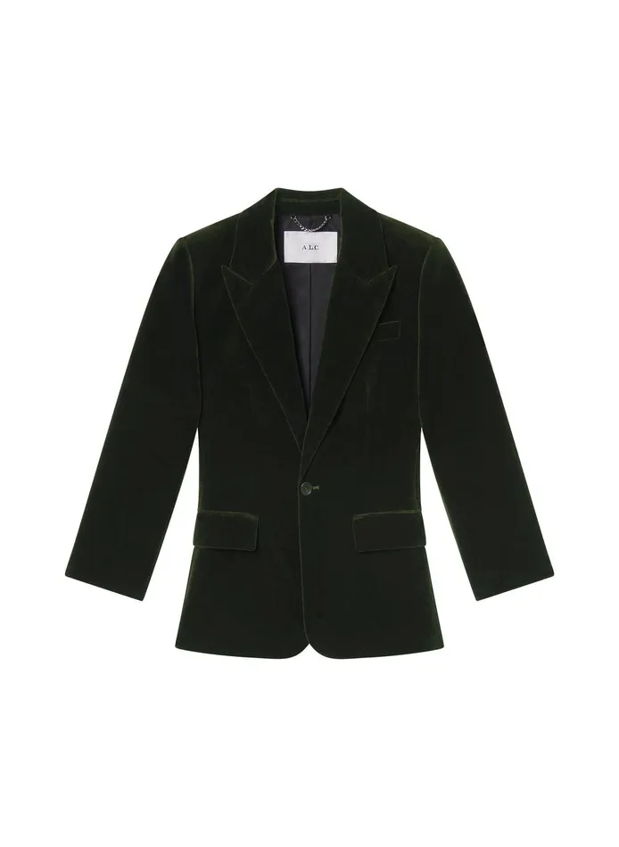Women Ben Velvet Tailored Jacket Mossy ALC Suits