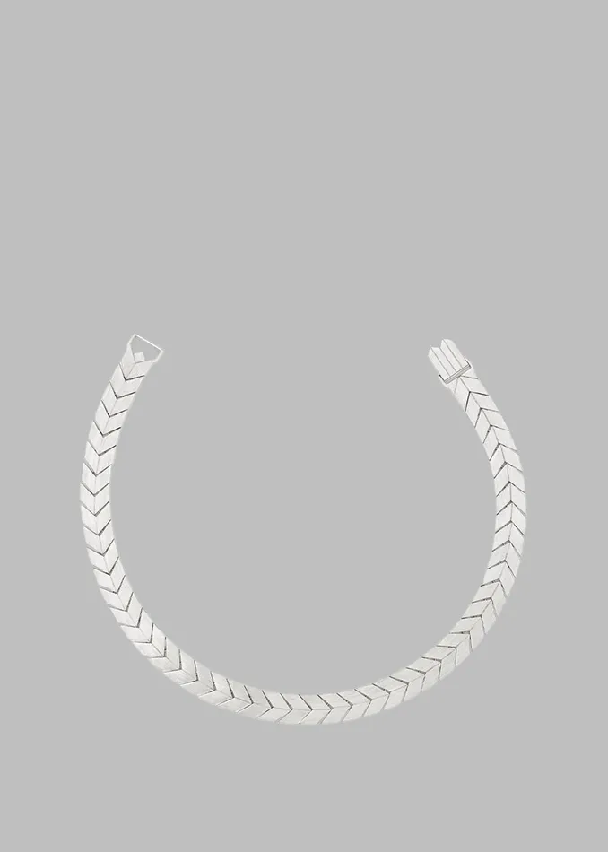 Women Bevza Flat Spikelet Choker 8211 Steel Grey The Frankie Shop