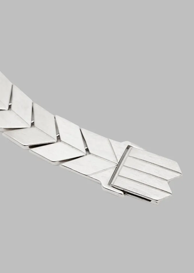 Women Bevza Flat Spikelet Choker 8211 Steel Grey The Frankie Shop