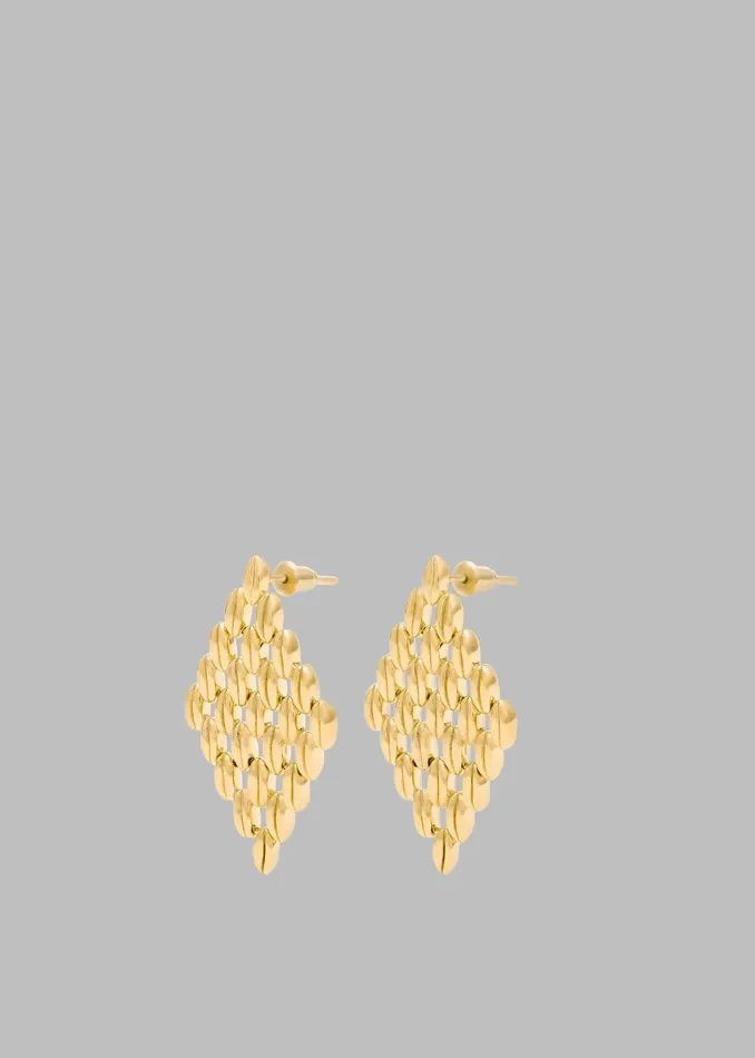 Women Bevza Grains Big Rhomb Earrings 8211 Gold The Frankie Shop