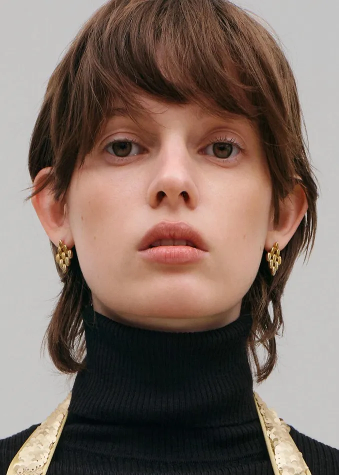 Women Bevza Grains Small Rhomb Earrings 8211 Gold The Frankie Shop