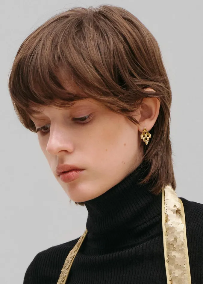 Women Bevza Grains Small Rhomb Earrings 8211 Gold The Frankie Shop
