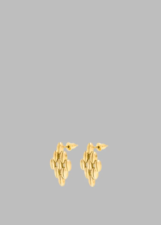 Women Bevza Grains Small Rhomb Earrings 8211 Gold The Frankie Shop