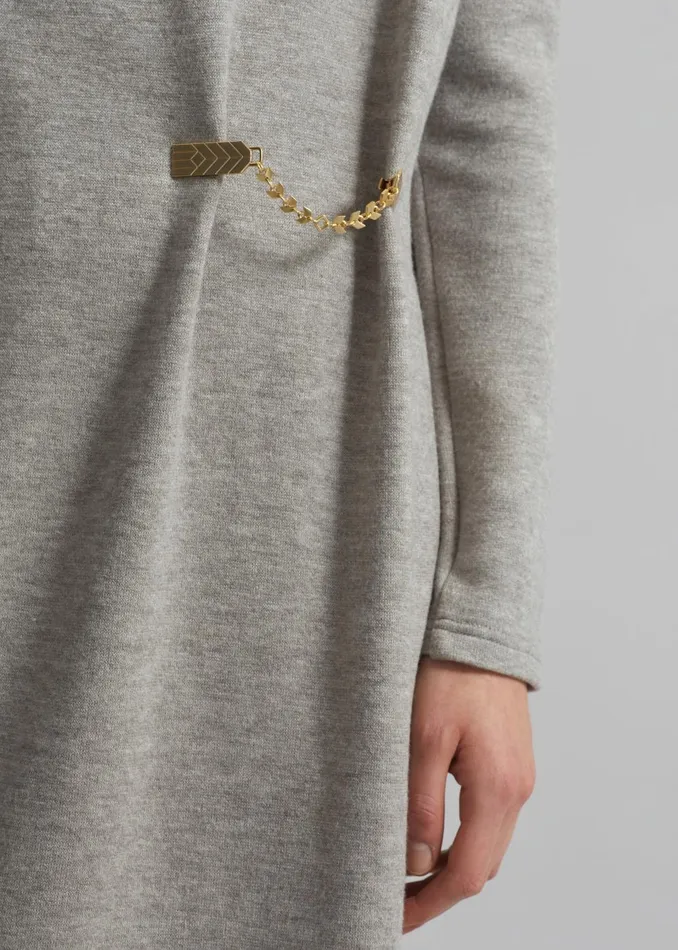 Women Bevza Turtleneck Long Dress 8211 Grey Melange The Frankie Shop Dresses