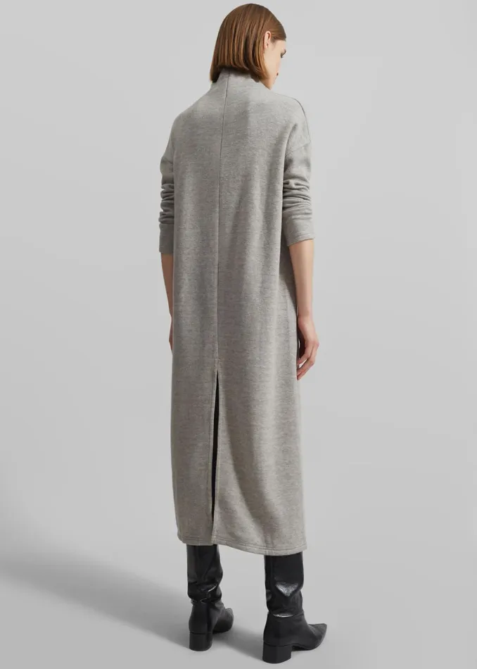 Women Bevza Turtleneck Long Dress 8211 Grey Melange The Frankie Shop Dresses