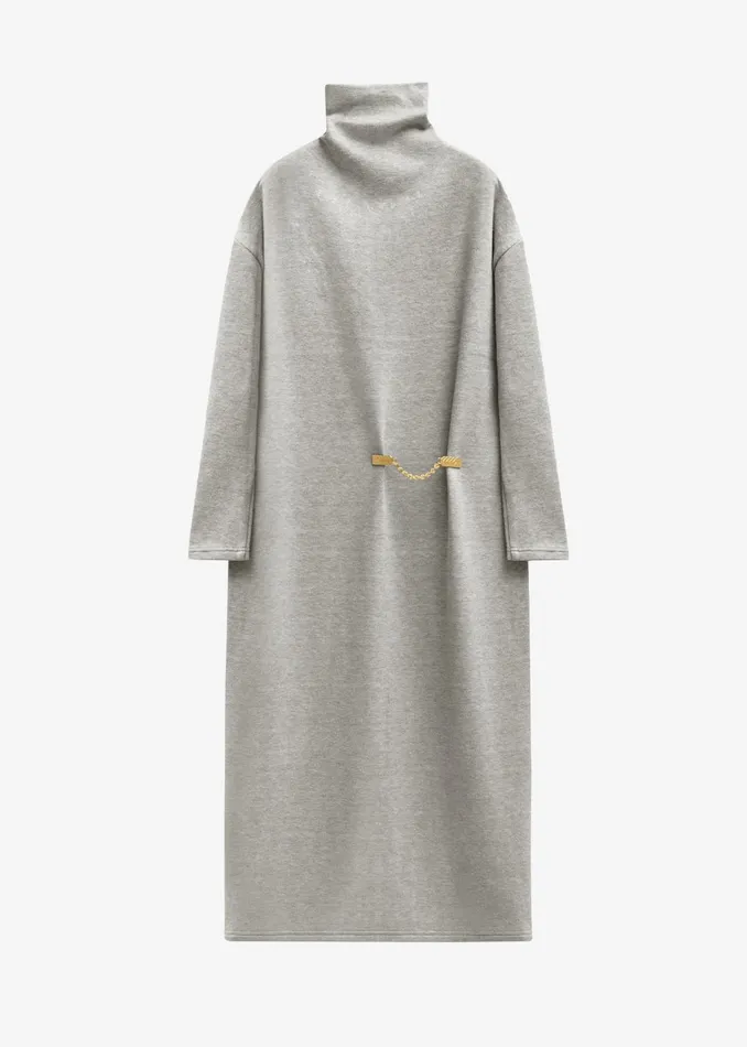 Women Bevza Turtleneck Long Dress 8211 Grey Melange The Frankie Shop Dresses