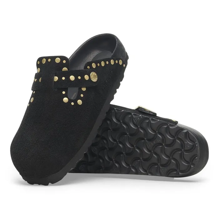 Women Birkenstock Clogs Boston Rivets Black