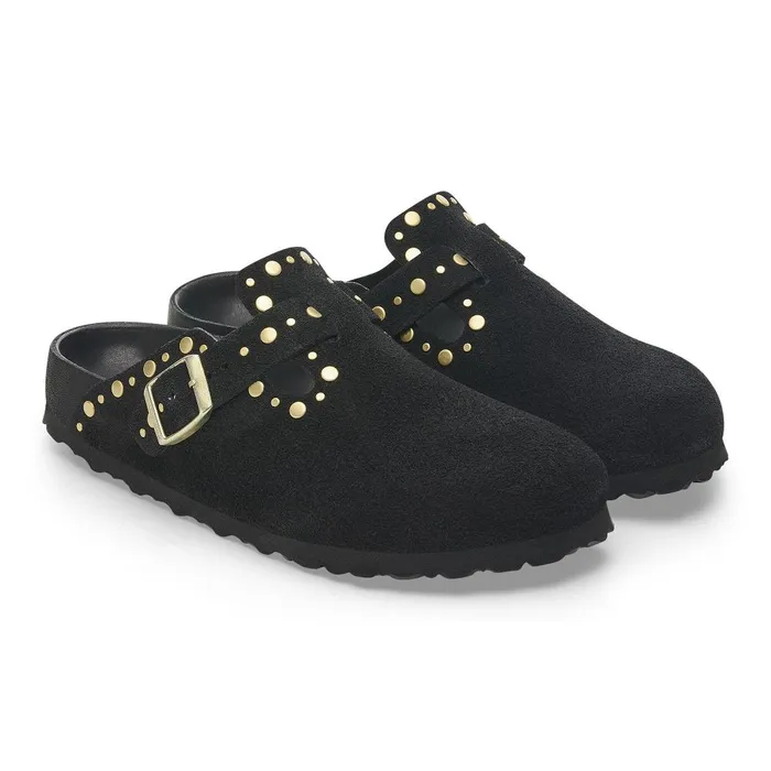 Women Birkenstock Clogs Boston Rivets Black
