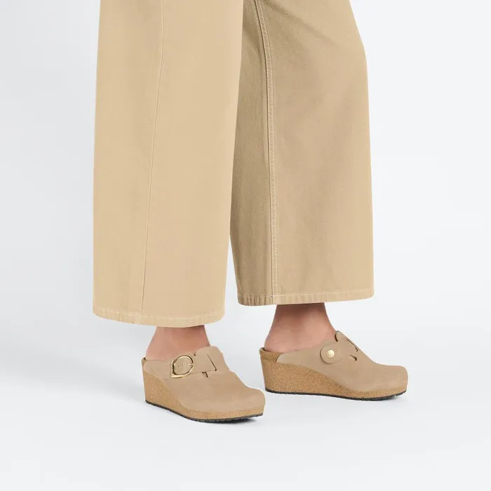 Women Birkenstock Clogs Fanny RingBuckle Warm Sand