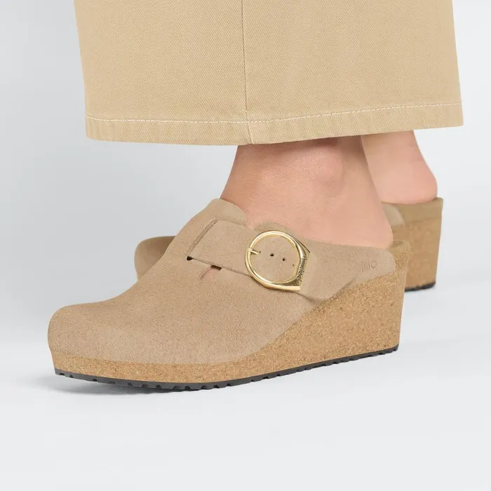 Women Birkenstock Clogs Fanny RingBuckle Warm Sand