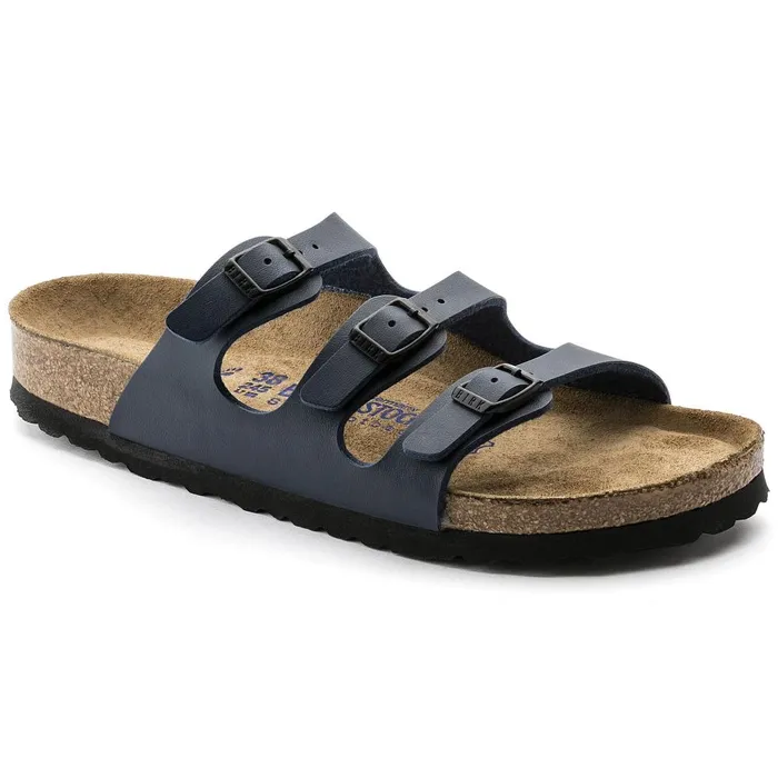 Women Birkenstock MultiStrap Florida Soft Footbed Blue