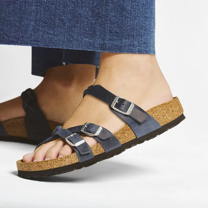 Women Birkenstock MultiStrap Franca Braided Navy