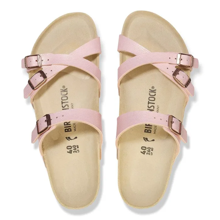 Women Birkenstock MultiStrap Franca Shiny Light Rose