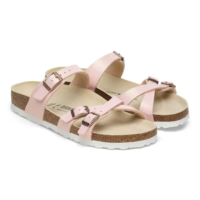 Women Birkenstock MultiStrap Franca Shiny Light Rose