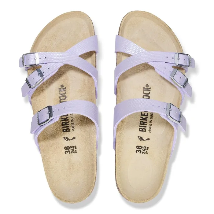 Women Birkenstock MultiStrap Franca Shiny Purple Fog