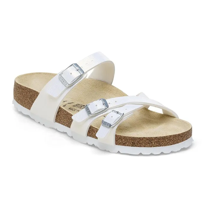 Women Birkenstock MultiStrap Franca Shiny White