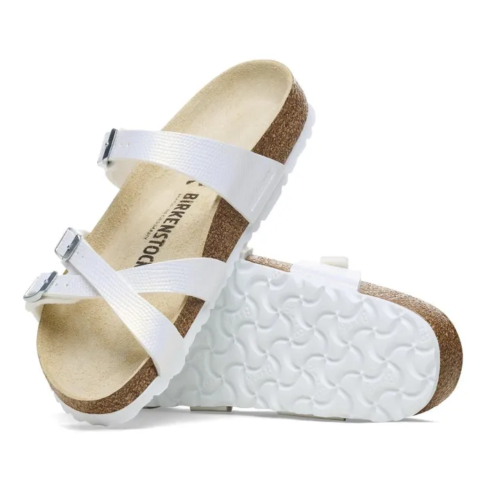 Women Birkenstock MultiStrap Franca Shiny White