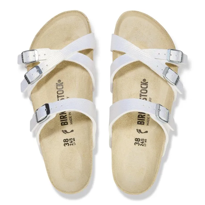 Women Birkenstock MultiStrap Franca Shiny White