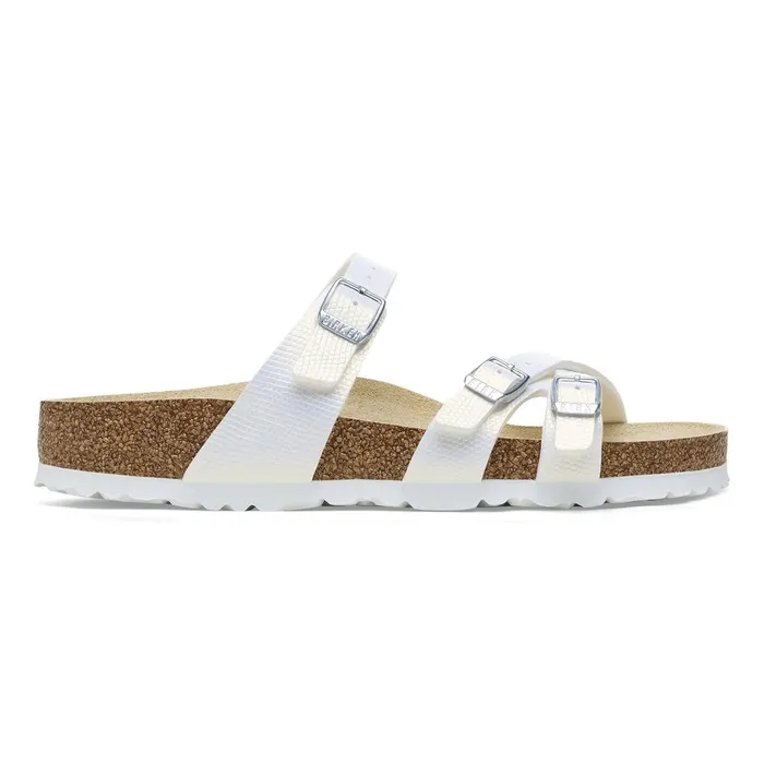 Women Birkenstock MultiStrap Franca Shiny White
