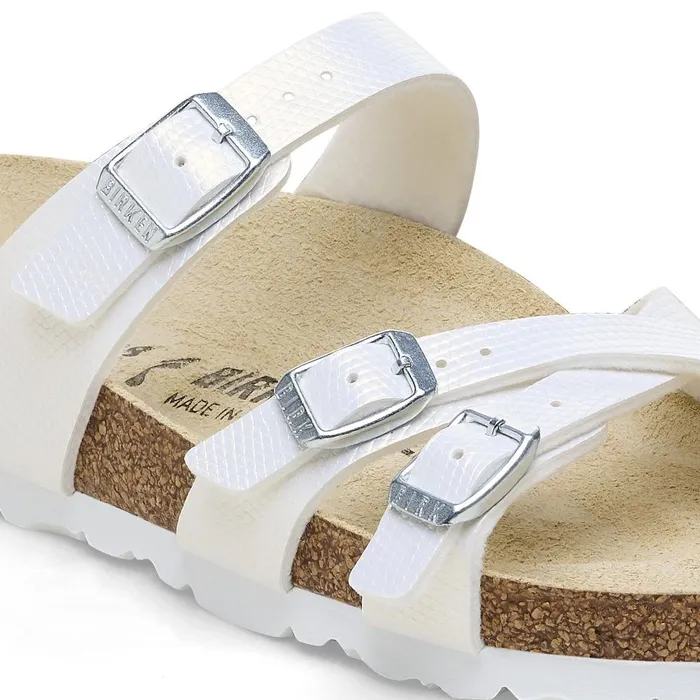 Women Birkenstock MultiStrap Franca Shiny White
