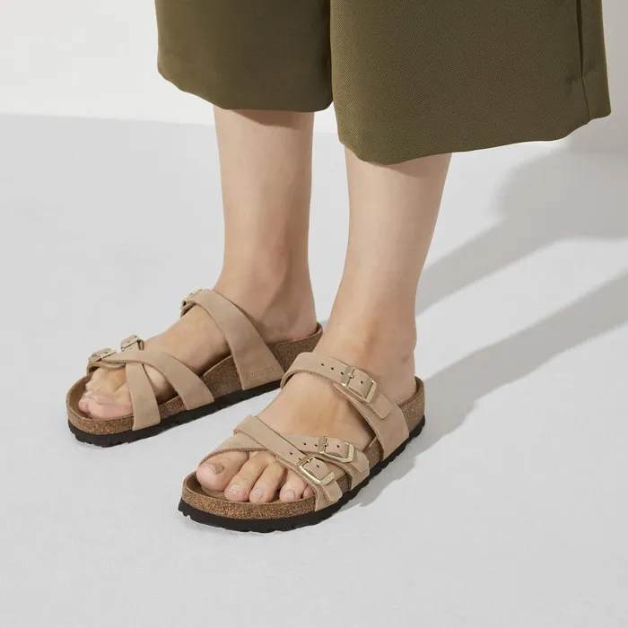 Women Birkenstock MultiStrap Franca Soft Footbed Sandcastle