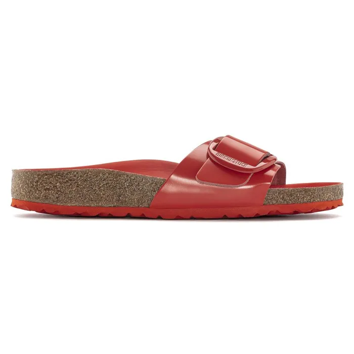 Women Birkenstock OneStrap Madrid Big Buckle High Shine Tomato