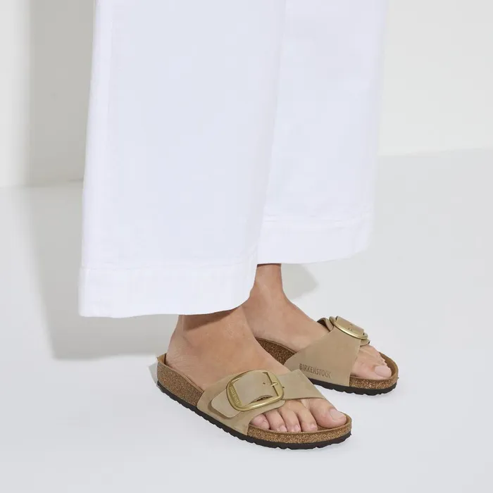 Women Birkenstock OneStrap Madrid Big Buckle Sandcastle