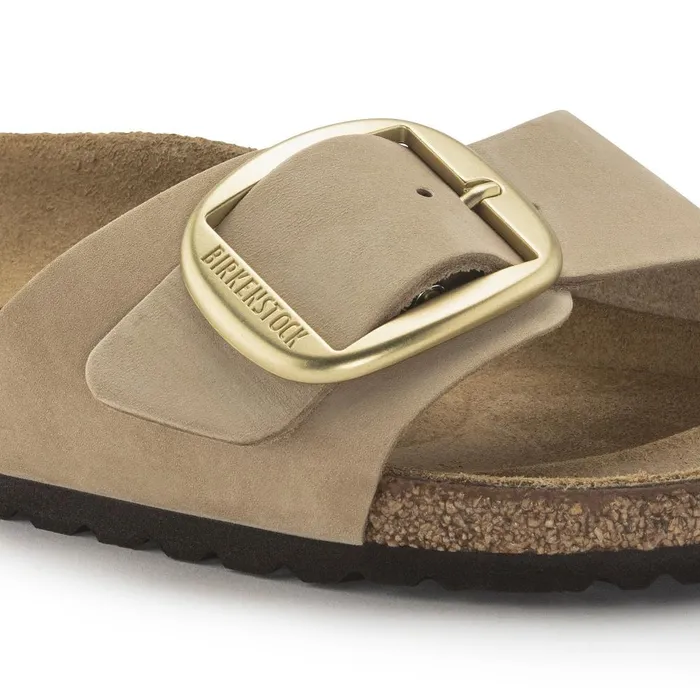 Women Birkenstock OneStrap Madrid Big Buckle Sandcastle