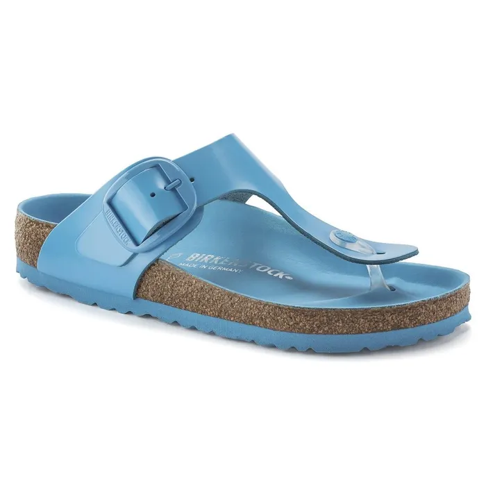 Women Birkenstock Thong Gizeh Big Buckle High Shine Sky Blue