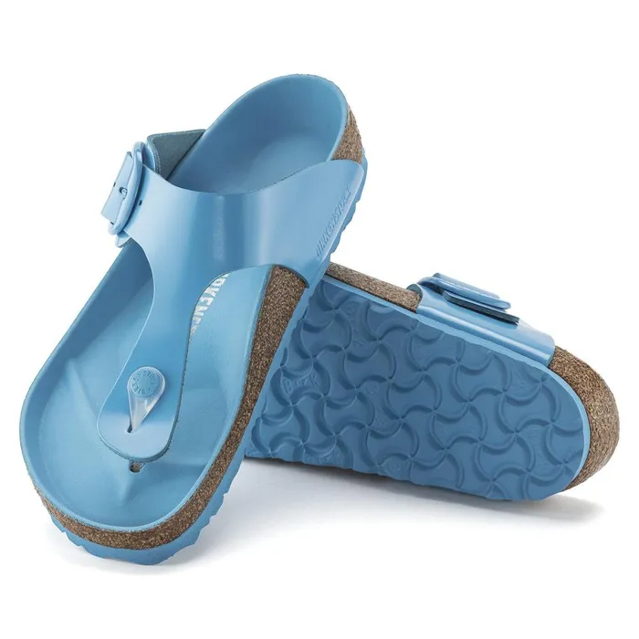 Women Birkenstock Thong Gizeh Big Buckle High Shine Sky Blue
