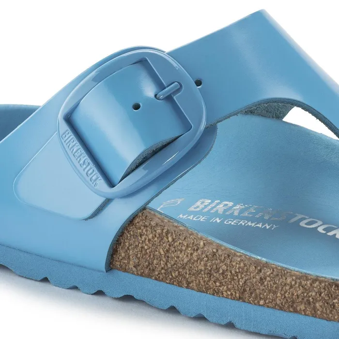 Women Birkenstock Thong Gizeh Big Buckle High Shine Sky Blue