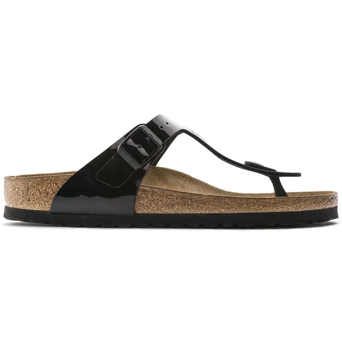 Women Birkenstock Thong Gizeh Black Patent