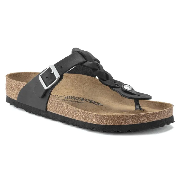 Women Birkenstock Thong Gizeh Braided Black