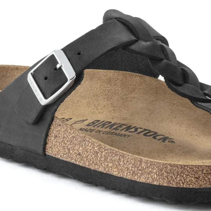 Women Birkenstock Thong Gizeh Braided Black