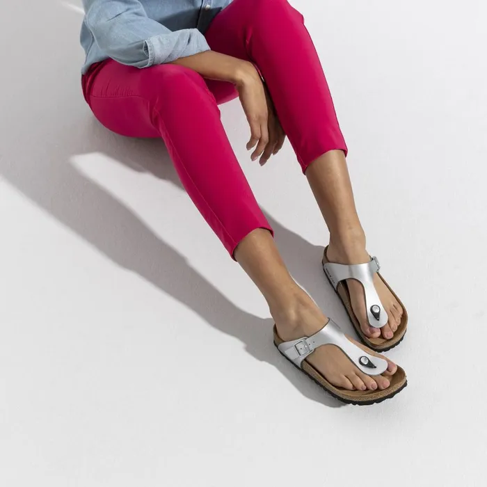 Women Birkenstock Thong Gizeh Silver