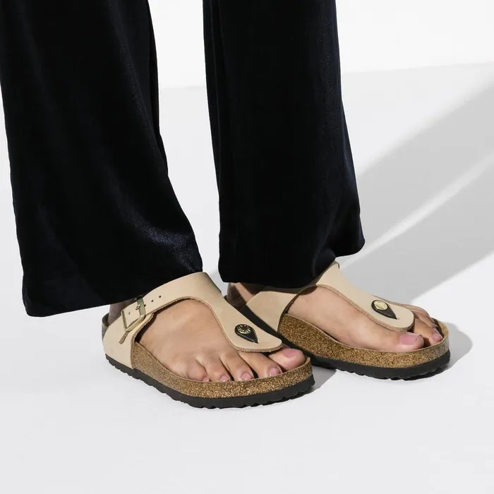 Women Birkenstock Thong Gizeh Soft Footbed Sandcastle