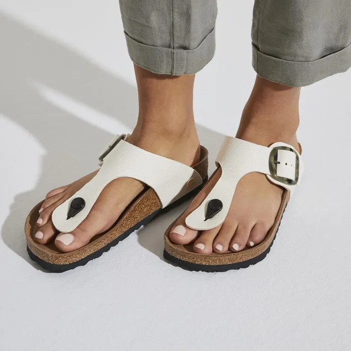 Women Birkenstock Thong Gizeh Vegan Big Buckle Eggshell