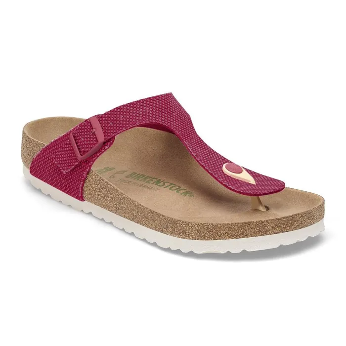 Women Birkenstock Thong Gizeh Vegan Canvas Fuchsia Tulip