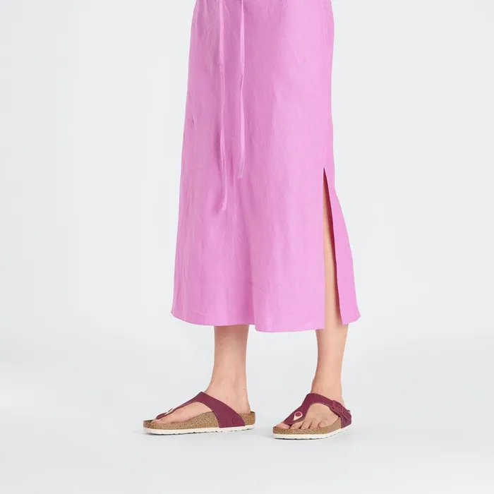 Women Birkenstock Thong Gizeh Vegan Canvas Fuchsia Tulip